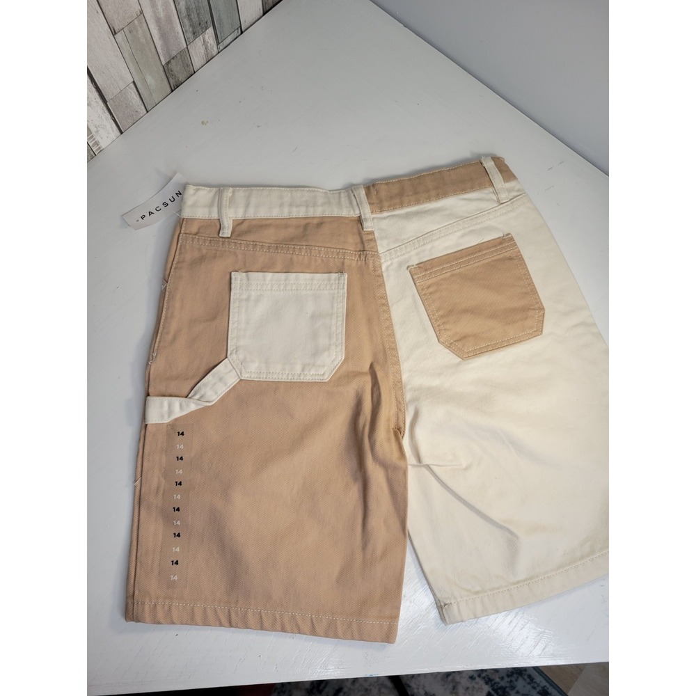 Denim‎ Shorts Kids Sz 14 Adjustable Waist. To Grow, Pockets, Cargo Color Block - Picture 3 of 15